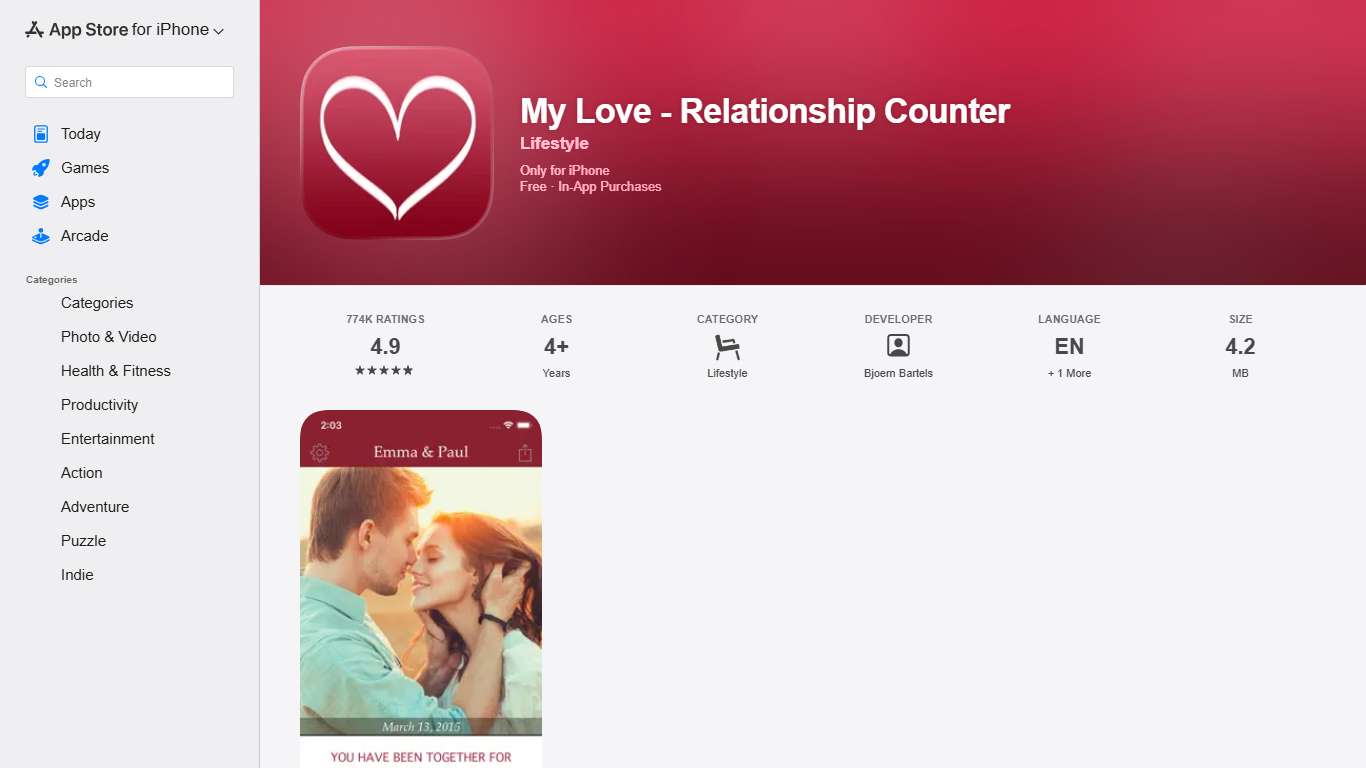 ‎My Love - Relationship Counter App - App Store
